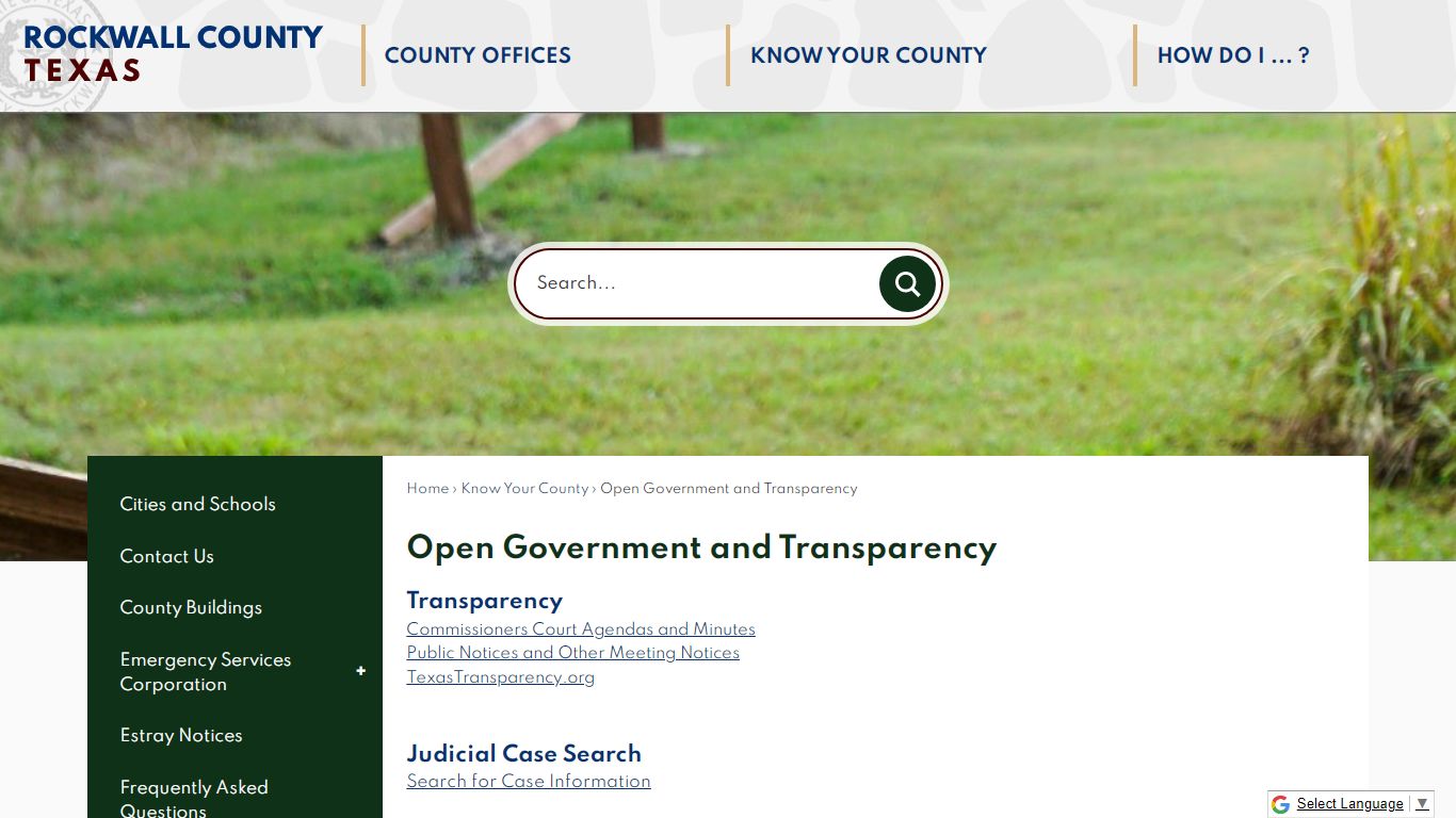 Open Government and Transparency | Rockwall County-Official Website