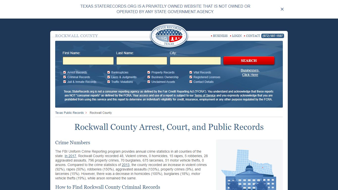 Rockwall County Arrest, Court, and Public Records
